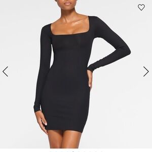 SKIMS BODY LONG SLEEVE SLIP DRESS